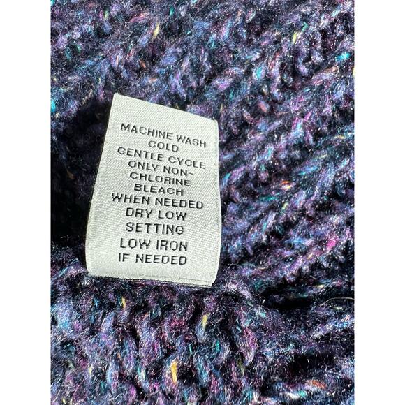 Soft By Avenue Womens Cardigan Sweater Sz 18 20 Marled Purple Open Front Chucky - Picture 5 of 9
